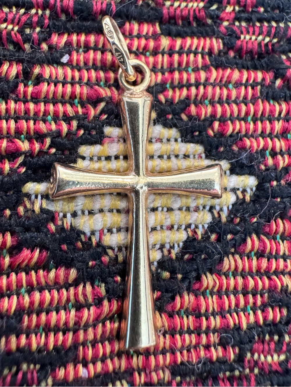 10K Gold Cross Pendant Unisex